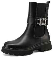 QUEEN HELENA Stivaletti con Strass Stivali Bassi Casual Donna X31-56 (Nero, Sistema Taglie Calzature EU, Adulto, Donna, Numero, Media, 37)
