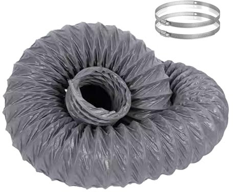 Tubo Flessibile Kit Tubo Flessibile di Sfiato per Asciugatrice - 50mm/80mm/102mm/125mm/140mm/200mm/400mm/500mm/600mm Tubo di Scarico Flessibile, Tubo Flessibile per Asciugatrice con Cappa Aspirante co
