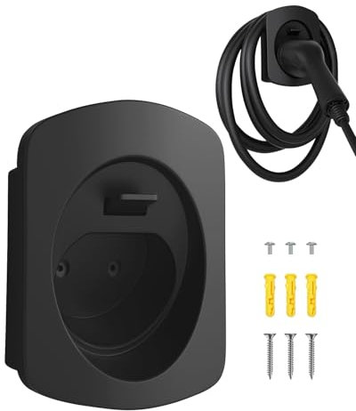 EV Type 2 Charger Holder, EV Holder Type 2 Wall Bracket EVs Motors Wall Mount Connector Bracket Charger Holder Adapter, Compatible with most EU standards
