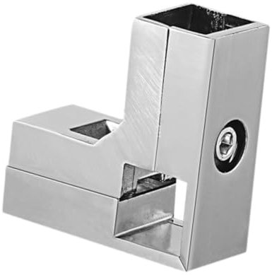perfeclan Connettore per tubo quadrato da 25 mm x 25 mm Hardware per bulloni di collegamento allo scaffale inclusi Raccordo versatile in lega di alluminio, Silvery L Shape