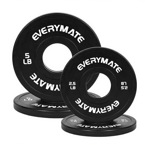 EVERYMATE Schwarze Wechsel-Hantelscheiben 0,6 kg 1,1 kg 2,3 kg Set Bruchplatte Olympische Stoßstangen Platten für Cross-Training Stoßstange Hantelscheiben Stahleinlage Krafttraining Hantelscheiben