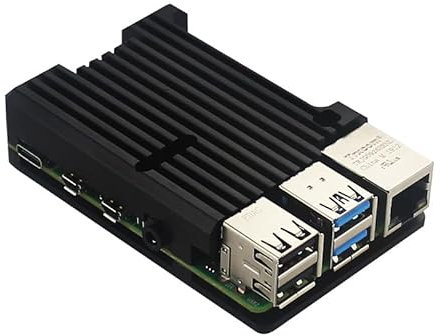 A-DIGISHUO For Raspberry Pi Metal 4th Generation Case Raspberry Pi 4th Generation B+ Aluminum Alloy Box 4b Radiation Case Accessories(4th Generation Without Fan Black)