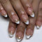 24 Pcs French False Nails - Stereoscopic Gold Rim White Stick on That - Press on Nails for Women and Girls - French Style - Nail Art
