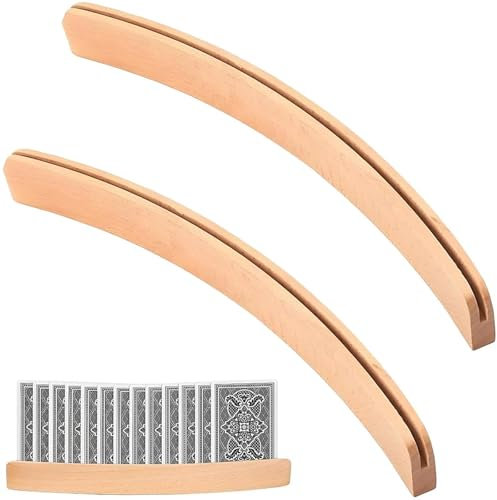 ClcIosis Lot de 2 porte-cartes en bois pour enfants, lisses et durables, pour enfants, personnes âgées, peut être utilisé dans les jeux de fête (33 x 3,5 cm)