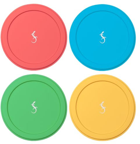 Lurch Joghurtbecherdeckel aus Silikon – 4er Set | Luftdichter Verschluss für 500g Becher | BPA-frei, lebensmittelecht & wiederverwendbar | Spülmaschinen- & mikrowellengeeignet