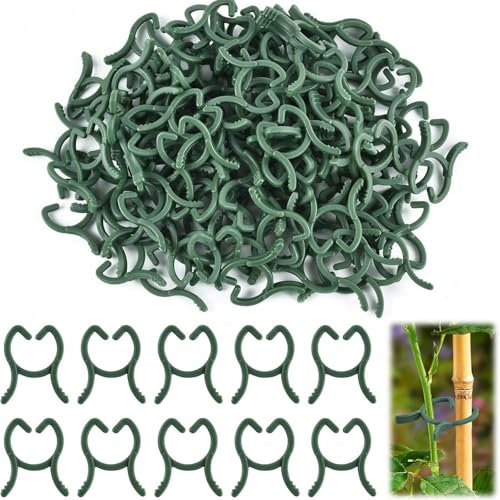 ARTGUTS 100 Stück Pflanzenclips Grün, Wiederverwendbare Pflanzenklammern für Tomaten & Kletterpflanzen – Rankhilfe Clips, Gartenclips für Gemüse