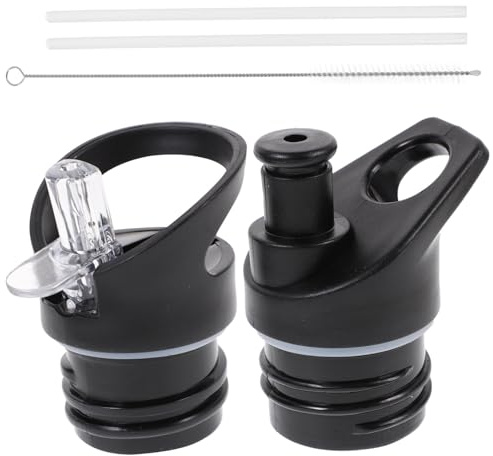 Didiseaon 2pcs Portable Black Plastic Bottle Nozzle Covers Water Bottle Lid Replacement for Daily Use Leak-Resistant Suction Caps Suitable for Outdoor and Sports Activities