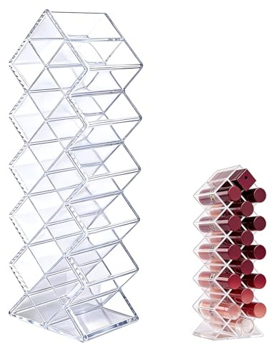 1PCS Lippenstift Organizer 16 Plätze Lipstick Organizer aus Acryl Transparent Lippenstift Aufbewahrung mit Fischform Lipgloss Halter überlegen Lipstick Holder für Schminktisch Badezimmer Kosmetik
