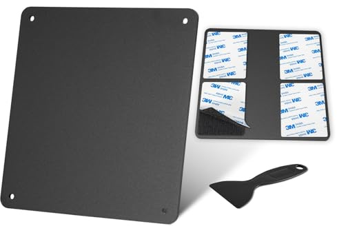 Evermotor Motorrad Kennzeichenhalter mit Klett, Schneller Wechsel | 180×200mm Universal, 3mm Aluminium, 4 Klettverschlüsse, Leicht, Hinten Nummernschildhalter für Motorrad, Moped, Roller