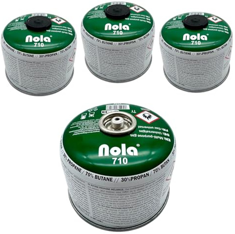 NOLA 4X 230g Gas Propan Butan Campinggas Schraubventil EN 417 Gaskartuschen - Gaskocher Lötbrenner Unkrautbrenner Camping Kartusche Schraubgaskartuschen Schraubventil Gaskartusche (4X 230g Kartusche)