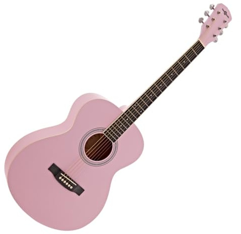 Student Akustikgitarre von Gear4music, Rosa | Akustikgitarre in Voller Größe Ideal für Angehende Spieler, Lindenholzkonstruktion für Klare Töne, Komfortabler Hals, Pink