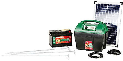 AKO Starterset Mobil Power AD 3000 digital inkl. 25 Watt Solarmodul, Weidezaungerät, Mobil, Solar, Input 5,7 J, Halter robuster Weidetiere