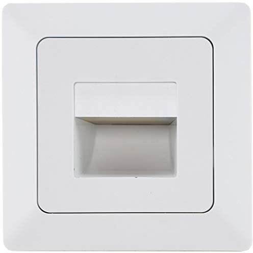 ChiliTec MILOS LED Wandeinbauleuchte Stufenleuchte Unterputz Weiß 1,5Watt 110Lumen für UP 60mm Dosen Treppen-Licht 3000k / Warmweiß