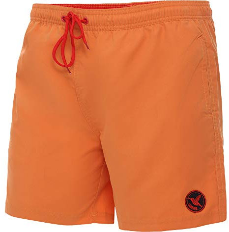 Ladeheid Badehose Herren Bequeme Badeshorts Lang mit Seitentaschen und Schnürchen, Badeshorts Herren mit Netzfütterung – Perfekt für Sommer, Strand und Schwimmbad – LA40-128 (Orange, XL)