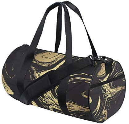 Eslifey Sporttasche, Marmor, Schwarz und Gold, für Damen und Herren