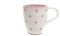 UNGARNIKAT Taza de café de cerámica con lunares rosas pintados a mano, taza de té de 280 ml, apta para microondas, taza de café para cocina y oficina, apta para lavavajillas.