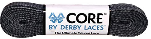 Derby Laces CORE Narrow 6mm Waxed Lace for Figure Skates, Roller Skates, Boots, and Regular Shoes (Slate Gray, 96 Inch / 244 cm)