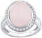 SILVEGO Damen Ring aus 925 Sterling Silber mit natürlichem Rosenquarz und Zirkonia