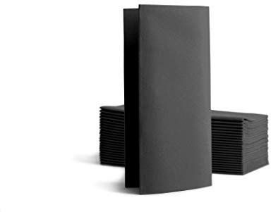 Alvotex CHIC Airlaid 50 Servietten, 1/8 Falten Stoffähnlich, hochwertige Einwegserviette, 39x40cm, Schwarz,