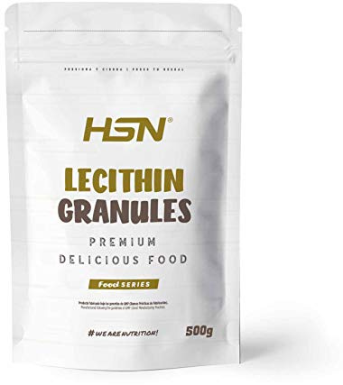 Lecitina de Soja Granulada de HSN | 500 g = 50 Tomas por Envase 100% Natural procedente de Habas Naturales Sin Añadidos | Ideal Para Cocinar y Recetas para Dieta | Non-GMO | Apto Vegano, Sin Gluten