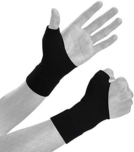 YHOUMEW Thumb Compression Arthritis Gloves(1 Pair),Breathable Wrist Support Brace Fingerless Glove with Gel Thumb Injury Pads,Comfortable Carpal Tunnel Sleeve for Hand Wrist Joint Relieve Pain