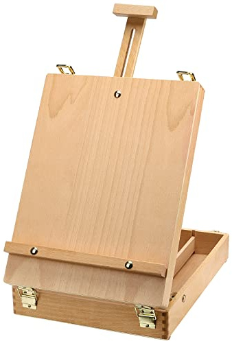 ZEONHEI Wooden Table Box Easel, Adjustable Art Easel for Painting, Drawing