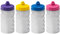 Foxberry 300ml Children's Small Reusable Water Bottles - 4 Pack - Hands Free Lid - Spill Proof - Leakproof Spout - BPA Free - Dishwasher Safe - Sports - School - Clubs