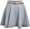 STAR FASHION Damen Plain/Karo Tartan Print Gürtel Rock Elastische Taillenröcke Damen Stretch Bund Flippy Short Ausgestellt Mini Skater Größe De 34-52