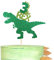 SYKYCTCY 1 Pack Dinosaur 3rd Rex Happy Birthday Cake Topper Glitter T-Rex Third Cake Pick Baby Shower 3rd Birthday Dinosaur Theme Party Cake Decorations Supplies Green