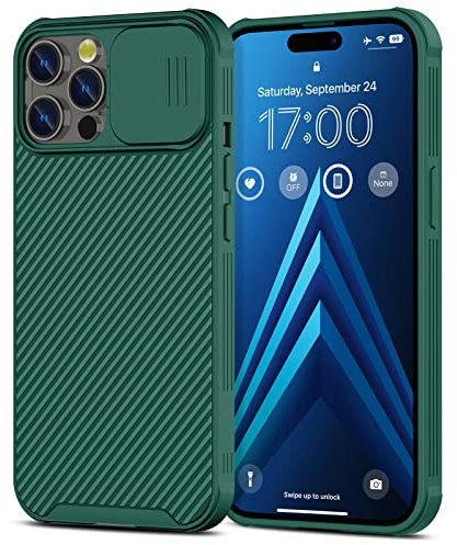 imluckies Compatible with iPhone 14 Pro Max Case with Slide Camera Cover Protection, Full Body Slim Protective Phone Case, Sliding Lens Protection for 14 promax 6.7 2022, Green