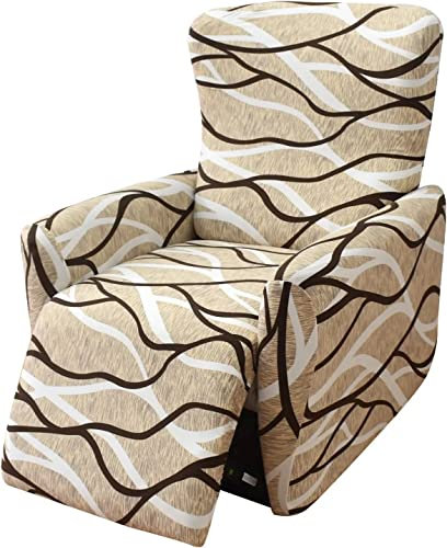 ELYSYSRL Fernsehsessel Stretch Sofabezug, 4Stück Relaxsessel Bezüge Weich Möbelschutz Sofaüberzug Mit Seitentaschen Sesselschoner Für Wohnzimmer (Color : #7)