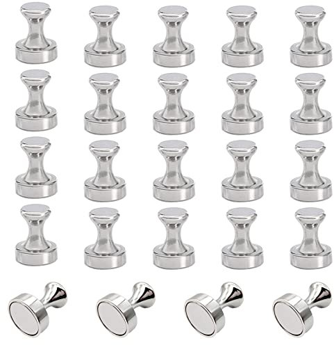 Zhongtou 24 Stück Neodym Magnete Extra Stark Kegelmagnete 12 x 16mm Mini Magnete für Magnettafel Pinnwand Magnet Kühlschrank Karte Notenmagnete Metall Klein Magneten mit Aufbewahrungsbox Silber