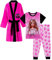 Barbie Ensemble de 3 pièces avec peignoir et pyjama pour fille Rose, rose, 9-10 ans
