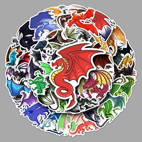 AUCEKO 100 Stück Dragon Aufkleber Pack Dragons Sticker Set wasserdichte Vinyl Sticker für Laptop Kinder Autos Motorrad Fahrrad Skateboard Gepäck Koffer Computer Aufkleber Graffiti Decal