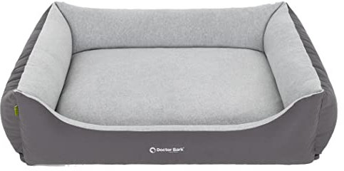 Doctor Bark Hundebett Grosse Hunde - Hundekorb Waschbar - Flauschig, Weich und Kuschelig - Robust und Strapazierfähig - Made in Germany - GreenLabel (XL - 110x85 cm, Grau)
