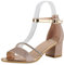 VAN HILL Damen Klassische Sandaletten Blockabsatz Schuhe Strass Metallic Partyschuhe Elegante Glitzer Party Absatzschuhe 210646 Rose Gold 39