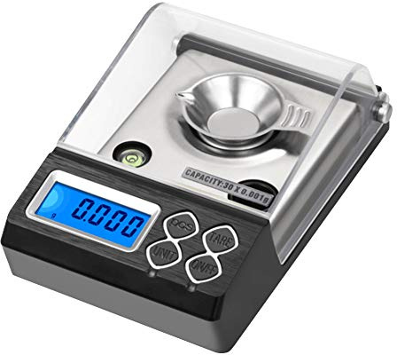 Wresetly High Precision Digital Milligram Pocket Scale 30G/0.001G Lab Analytical Balances Scale High Sensitivity Weighing Pans