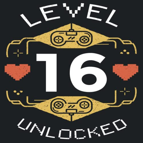 16 LEVEL UNLOCKED: Cooles Geschenk zum 16. Geburtstag Geburtstagsparty Gästebuch Eintragen von Wünschen und Sprüchen lustig 2007 geboren | Computer Gamer Zocker Spiel