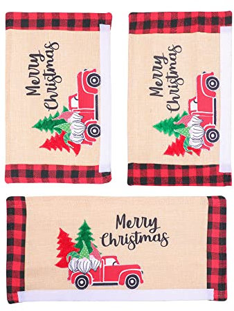 MERNEL Refrigerator door gloves Christmas Microwave Door Knob Cover Refrigerator Double Door Handle Gloves unisex-adult