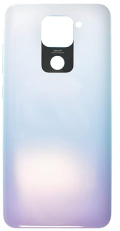 Phonmatic Back Glass Battery Cover Case Cover for Xiaomi Redmi Note 9 Original Replacement Kit with Adhesive and Text Included (White)