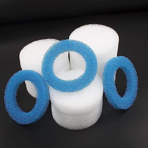 SANLILI Fein und Blau Filterschwamm Passend für Eheim 2616320 Ecco Pro 130/200/300(3 Blau + 12 Weiß)