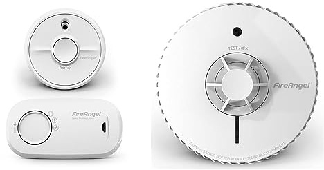 FireAngel FA3313-SB1-T2 CO & Smoke Alarm Twin Pack & FireAngel Heat Alarm with 10 Year Sealed For Life Battery, FA6720-R (HT-630 replacement, new gen)