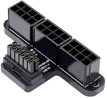 xiwai ATX3.0 GPU PCI-E 5.0 Stecker, 90 Grad nach unten 12V HPWR Modularleistung zu drei ATX 8P Adapter für 4080 5090TI 12+4P Grafikkarte