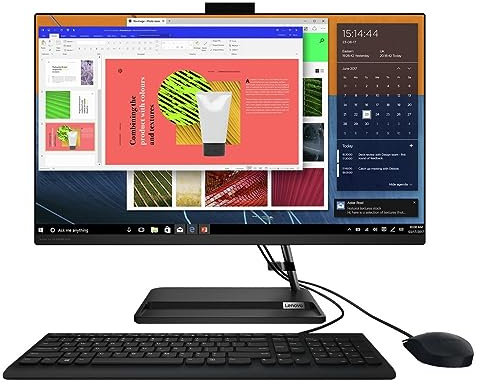 Lenovo IdeaCentre AIO 3 Desktop PC 27 (AMD Ryzen 5 5500U Processor, 8 GB RAM, 512 GB SSD, Windows 11 Home 64) - All-in-One Computer (Black)