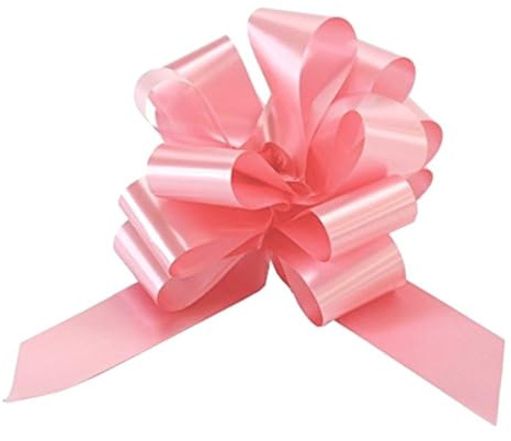 30 Coccarde per Pacchi Regalo Autotiranti, Fiocchetti Natalizi Piccoli, Ideali per Eventi, Cerimonie, Matrimoni, Fiocchi per Pacchetti Pacco Regalo 3 x 47 cm, Disponibili Varie Colorazioni (Rosa Baby)