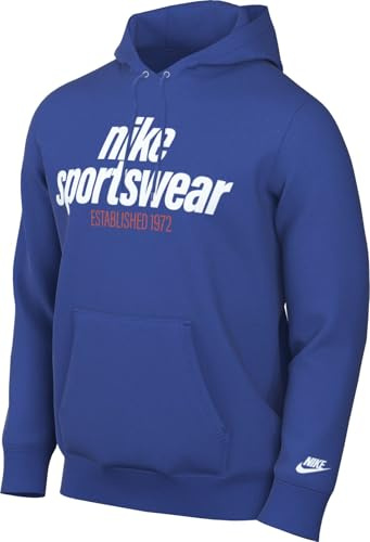 Nike Herren Club Po Bb Kapuzenpullover, Game Royal/Game Royal/White, XL