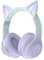 Usoun Kids Headphones,Cat Ear Led Light Bluetooth Kids Headphones with Mic,Girls Headphone Wireless,TF Card,3.5mm Audio,Wireless/Wired Foldable Kid On Ear Headphone for Boys Girls Adults (Purple)
