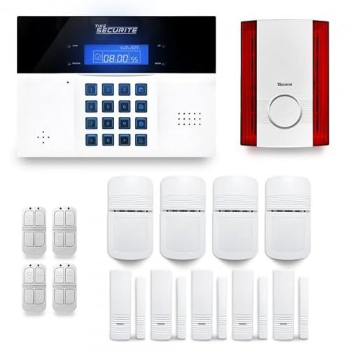 Alarme maison sans fil DNBi 4 à 5 pièces mouvement + intrusion + sirène extérieure - Compatible Box internet