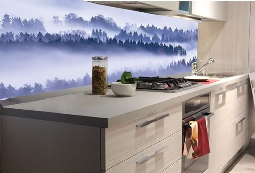 Dimex Küchenrückwand Folie Selbstklebend Nebel UND BÄUME 180 x 60 cm | Klebefolie - Dekofolie - Spritzschutz für Küche | Made in EU