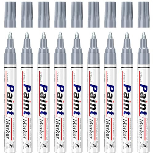 STANBLUE Pennarello permanente impermeabile, 8 colori argentati, altamente coprenti, ad asciugatura rapida, per dipingere pietre, per cartone, vetro, legno, metallo, plastica, carta, penna a vernice